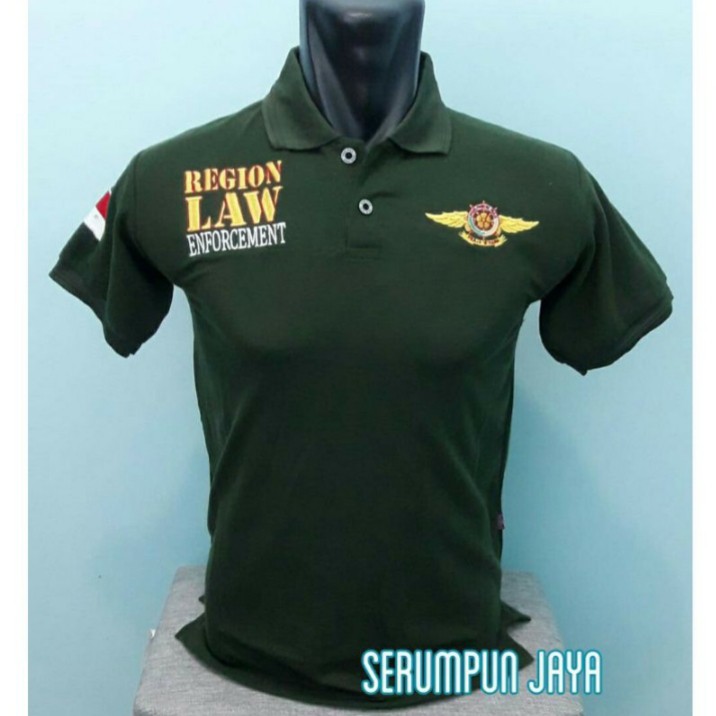 KAOS PRAJA WIBAWA - KAOS KERAH SATPOL PP PRAJA WIBAWA HIJAU ARMY - KAOS POLO SATPOL PP PRAJA WIBAWA