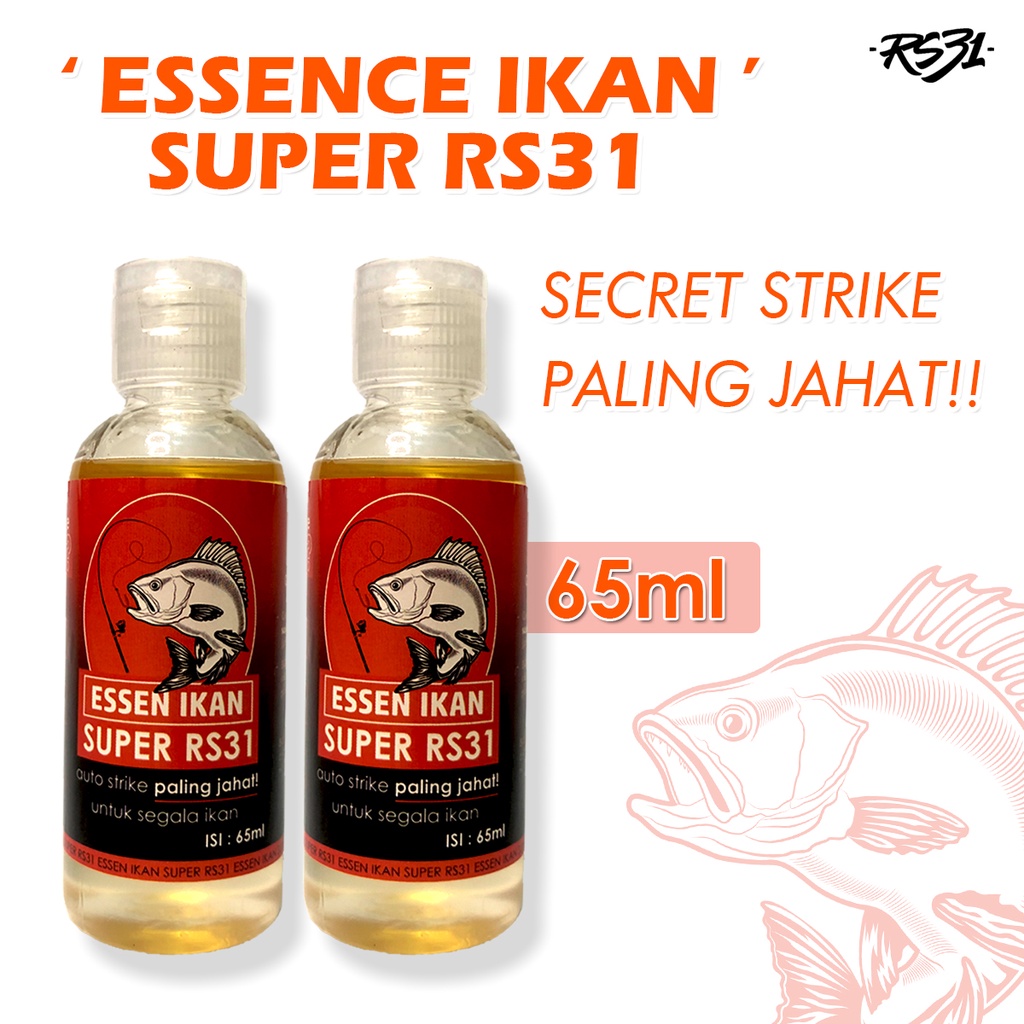 RS31 Essen Ikan Super - Secret Strike Essence Pancing Aroma Gurih &amp; Amis Untuk Ikan Mas, Lele, Tombro, Bawal, Nila, Bandeng, Patin, Belanak, Belut, Sidat, Baramundi, Kakap. Essen Jahat Untuk Galapung, Galatama Indukan.