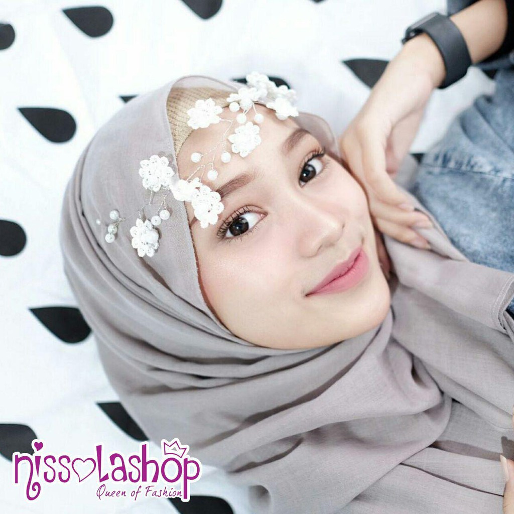 Headpiece Wedding Putih Silver Wisuda Hairpiece Korsase Bros Kepala