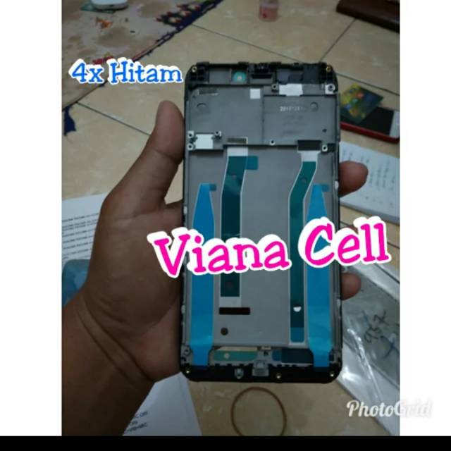 FRAME LCD BAZZEL BEZEL TULANG TENGAH TATAKAN LCD TOUCHSCREEN XIAOMI XIOMI REDMI 4X ORI HITAM