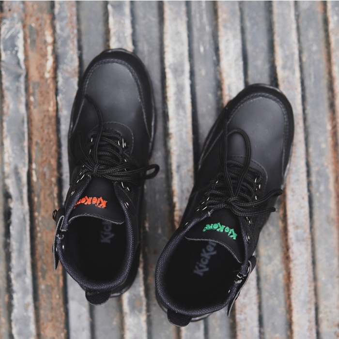 SEPATU SAFETY BOOTS PRIA KICKERS MORISEY HITAM UJUNG BESI RESLETING TOURING HIKING BIKERS MURAH