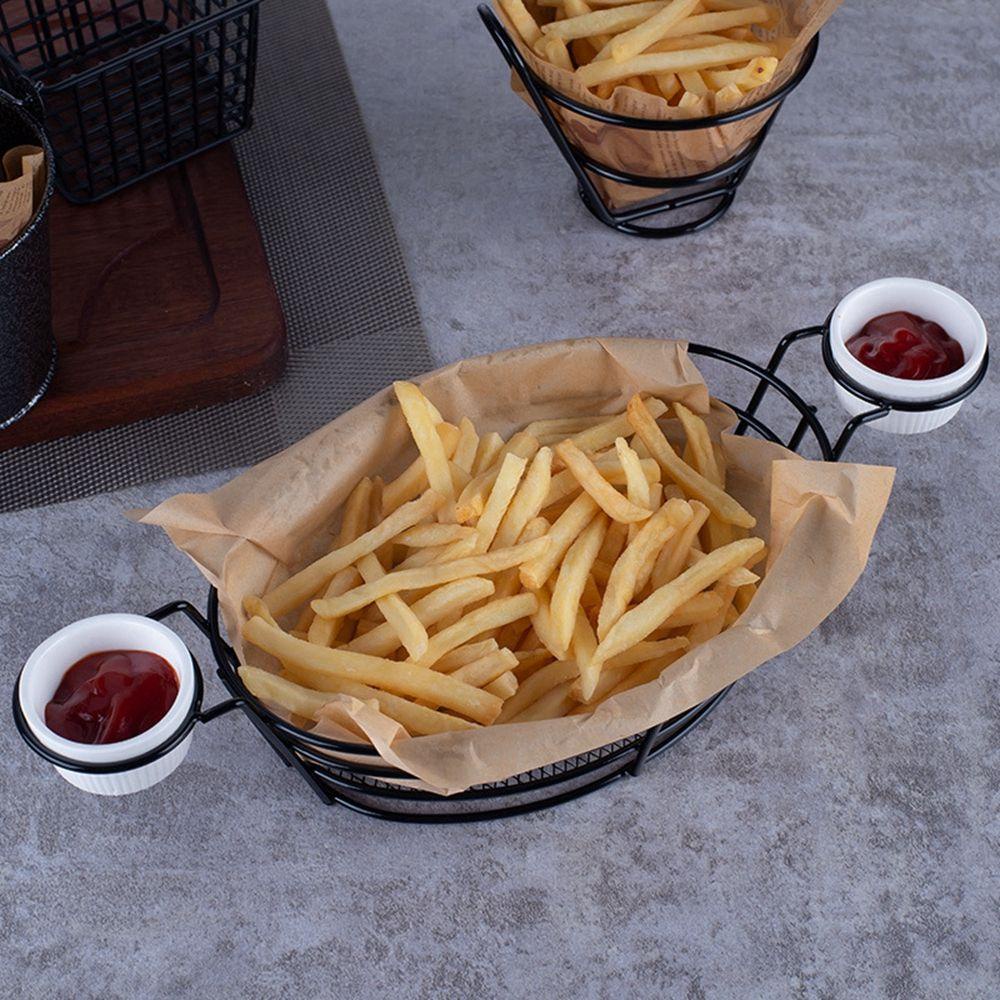 Quinton French Fries Basket Metal Wire Basket Multifungsi Untuk Dapur Restoran Tempat Makanan Cepat Saji Perlengkapan Pesta Dekorasi Meja Sumpit Barel Peralatan Makan