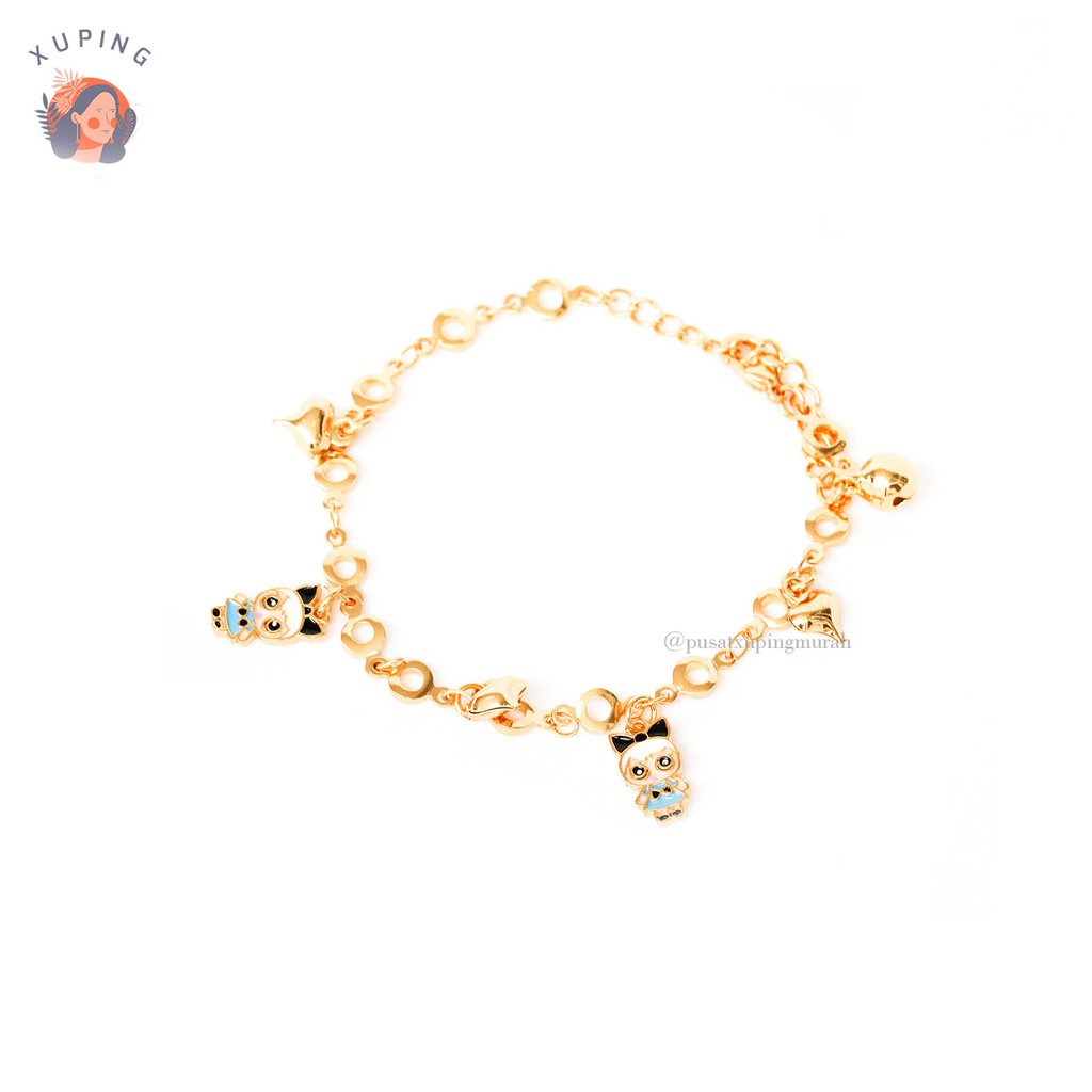 PERHIASAN IMITASI EMAS XUPING GELANG RANTAI XUPING ANAK KARAKTER LUCU LOL MURAH