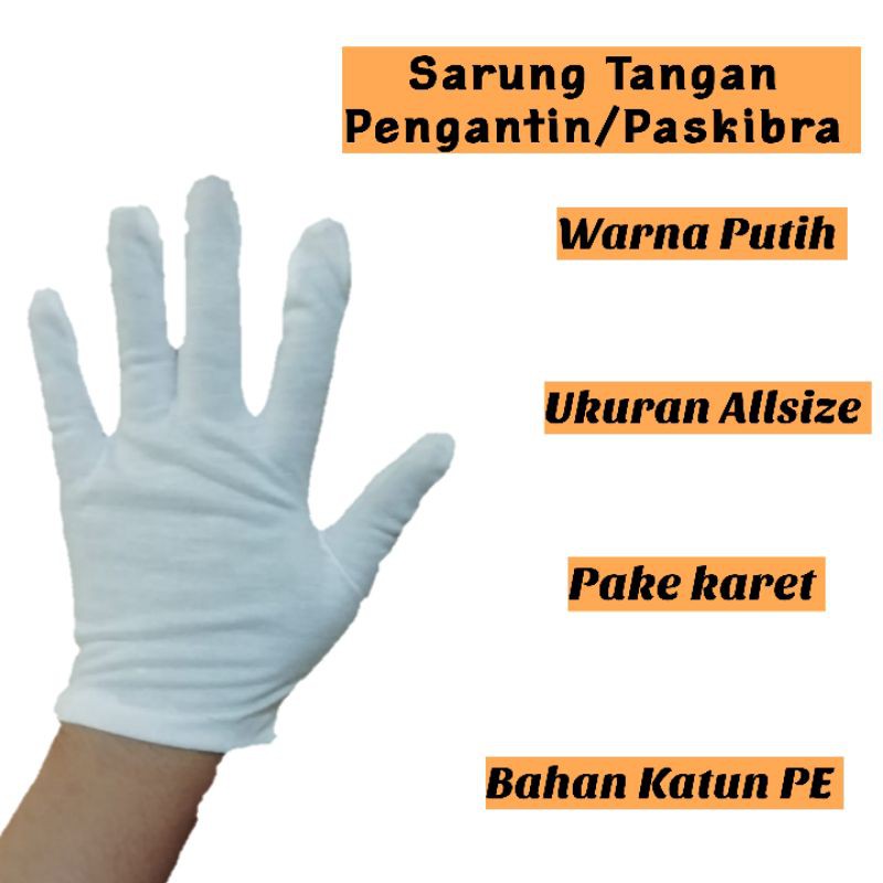 Sarung Tangan Paskibra Sarung Tangan Putih Sarung Tangan Putih Polos