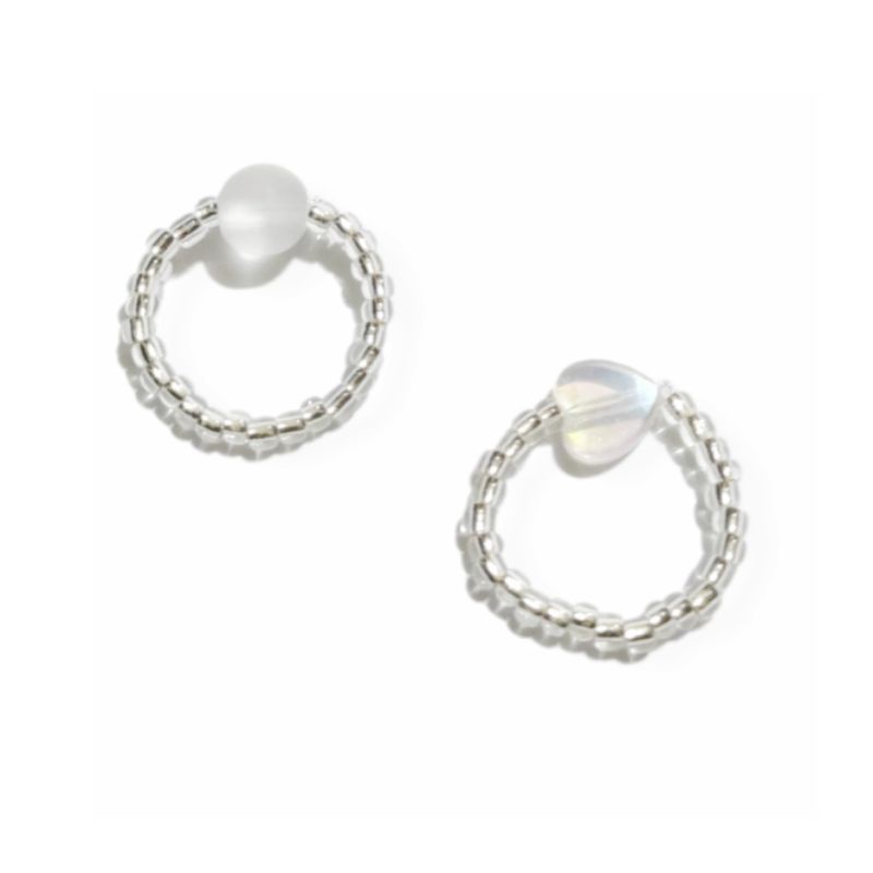 Cincin Korea Elastis Ice Beads Korean Fashion Ring Metalic