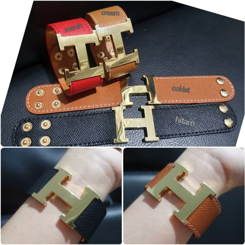 Gelang Kulit  Branded band Gelang Kulit Viral  Premium Quality Tidak karatan 8829