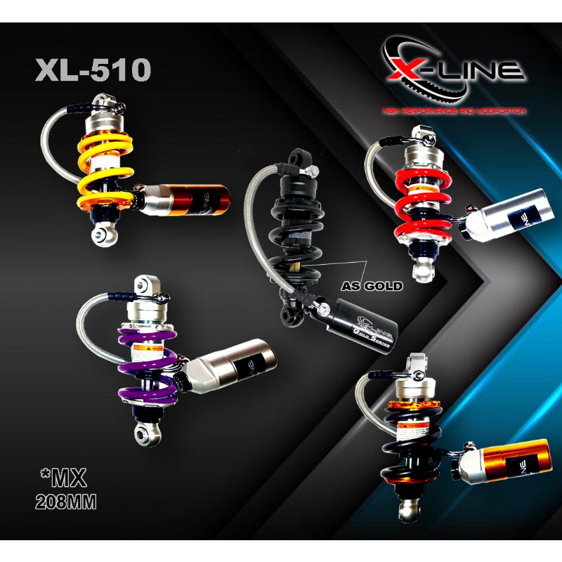 Shockbreaker skok shock Belakang XLine 510 Click koneksi tabung Yamaha - Jupiter MX, MX King