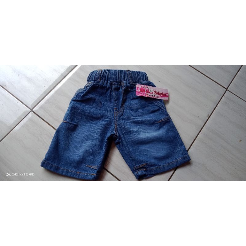 CELANA JEANS PENDEK ANAK WHISKER UMUR 1-6TH