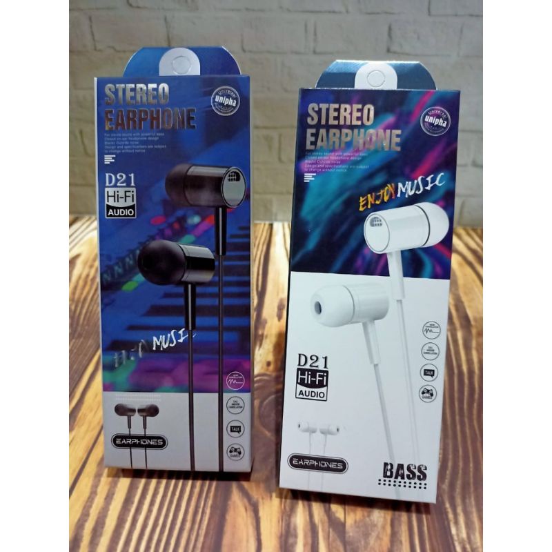 GROSIR VROFFSTORE HF HEADSEAT EARPHONE D21+ MIC STEREO BASS MURAH MERIAH