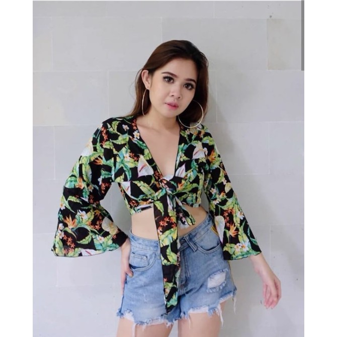 Blouse wanita Atasan wanita / atasan pantai / baju pantai / baju bunga / 34 Murah
