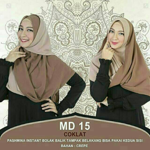 Hijab syari jilbab bolak balik pashmina instan diamond crepe ukhti munira md 15