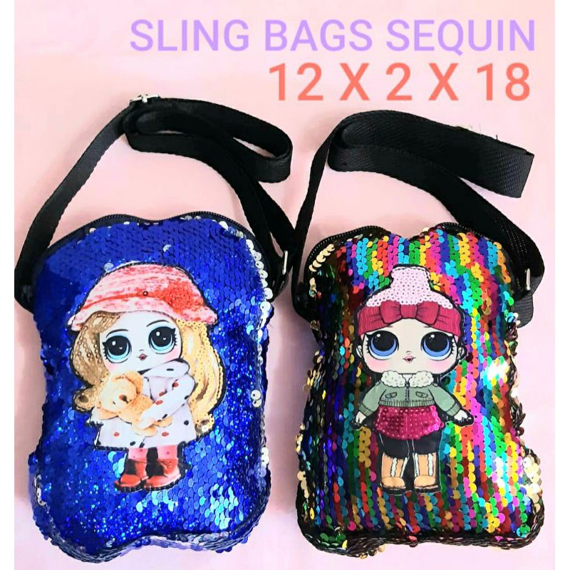 &quot;aurabagss&quot; - Super Sale !!!!! Tas Selempang Anak Perempuan &quot;SEQUIN LOL&quot; Slingbag Anak Perempuan Usap Import