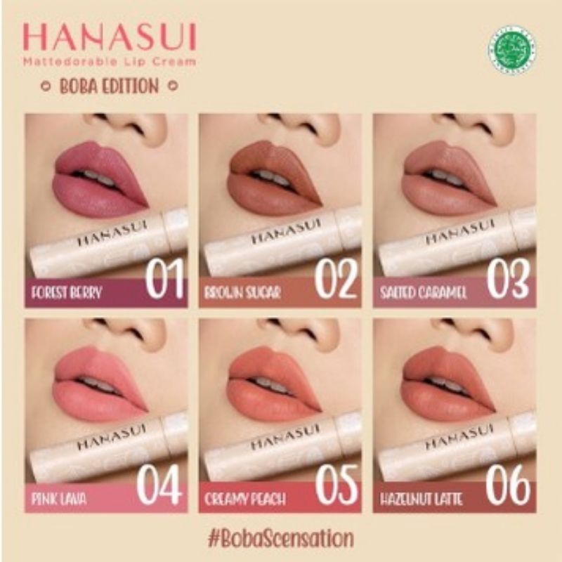 hanasui mattedorable lip cream / hanasui boba edition / lipcream hanasui boba edition /hanasui boba
