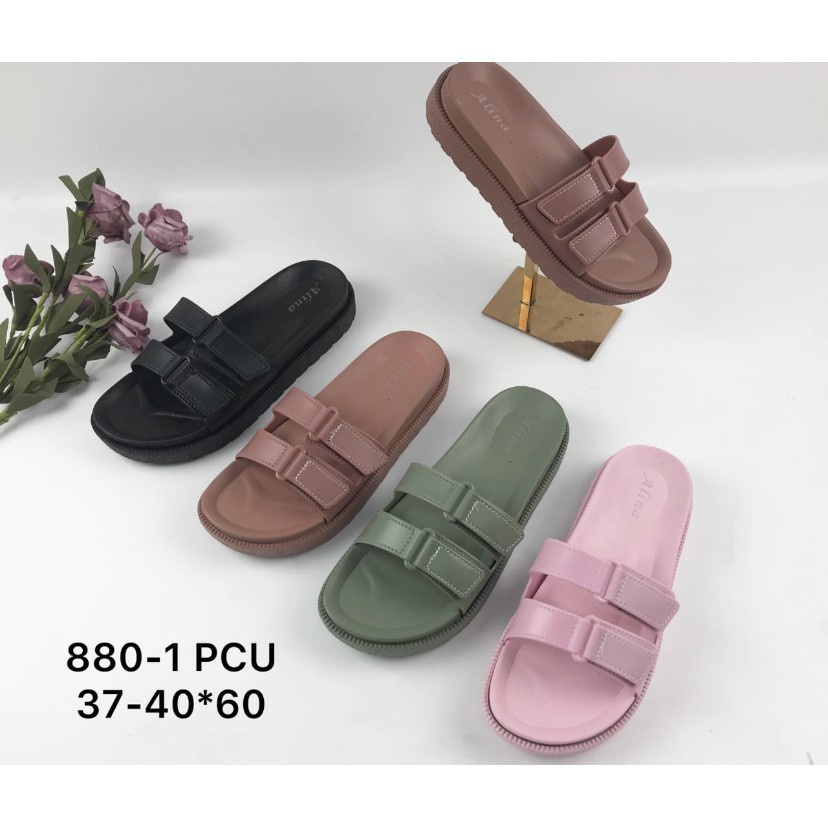 Sandal Jelly Casual Strep Dua PEONY Import 880-1