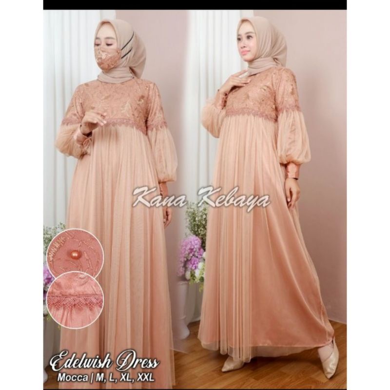 COD GAMIS ORIGINAL/GAMIS EDELWISH/DRESSS TULLE/GAMIS PESTA MODERN