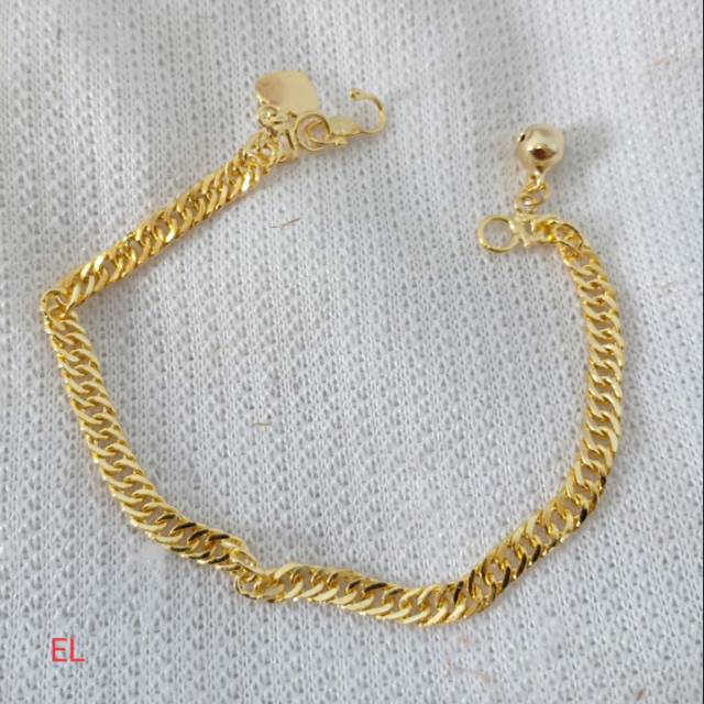 Gelang rantai Lapis Emas Warna 24k G08247