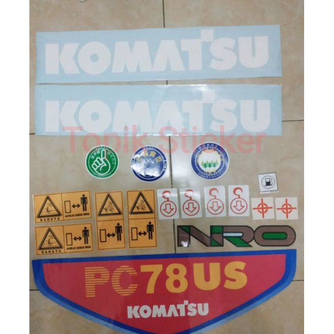 Sticker Mini Excavator KOMATSU PC78Us Stiker Alat Berat