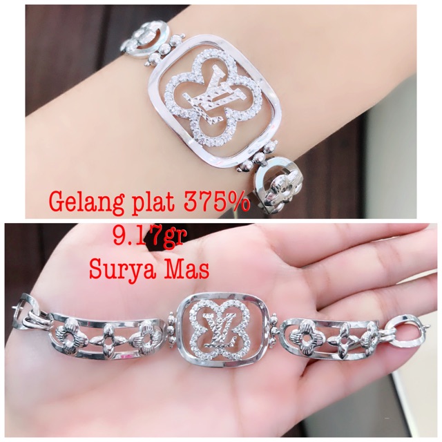 Gelang papan Lv emas 375%
