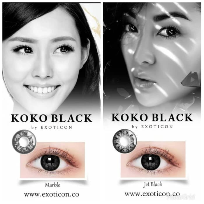 ❤ RATU ❤ Softlens X2 Koko Black Normal  | Soflens Koko Black Big Eyes Dia 14.5mm