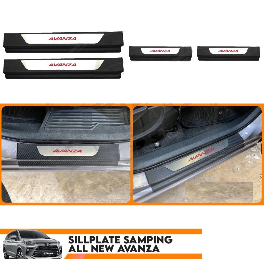 Sillplate Samping Avanza 2022 Motif Carbon Sill Plate mobil cakep keren