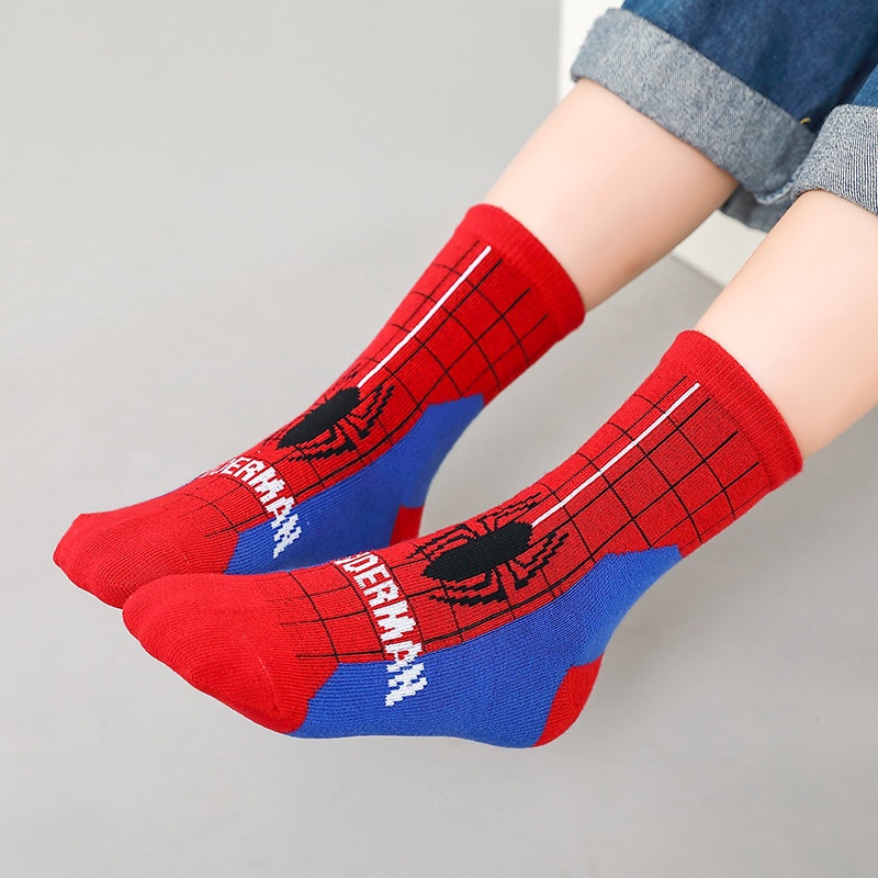 PROMO 12.12 PUNCAK Okaybaby B161 Kaos Kaki Spiderman Anak Laki Laki Import (Harga Tercantum Itu Per 1 Pasang) Bahan Tebal Lembut Motif Lucu Terbaru 3-7 Tahun