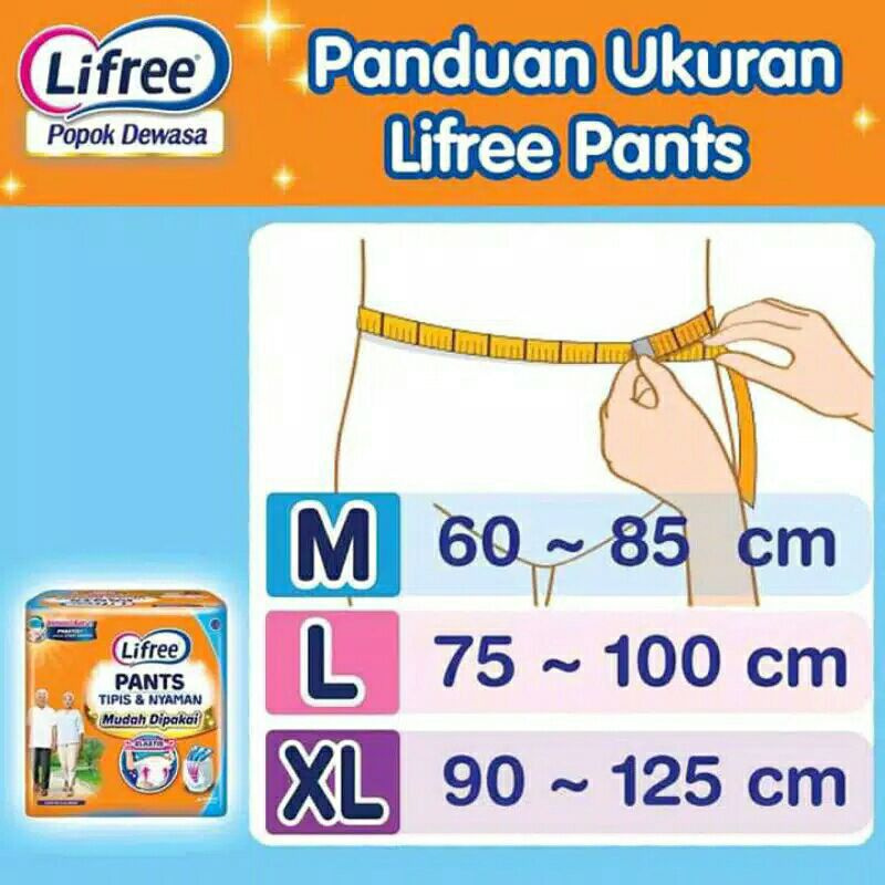 LIFREE POPOK CELANA DEWASA/POPOK DEWASA (SIZE : M/L/XL) ISI 48 pcs/1 dus