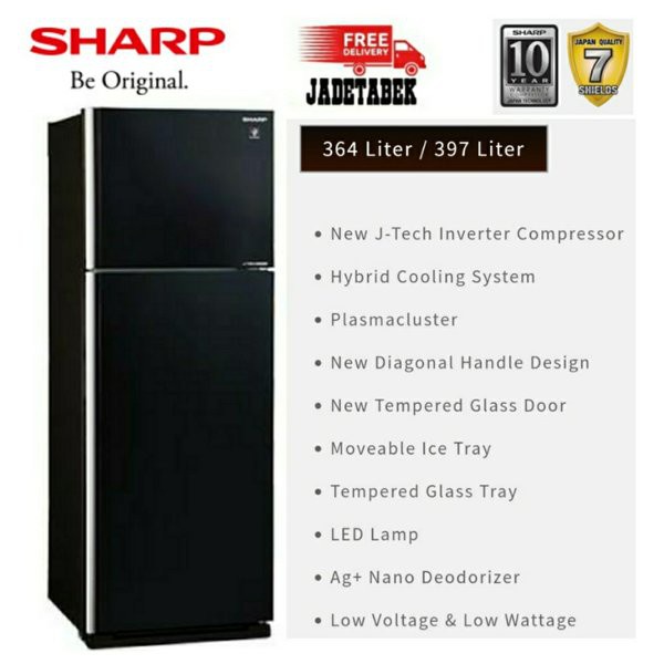 KULKAS SHARP SJ IG 471 PGBK LEMARI ES 2 PINTU SJIG 471 PGBK GRAND VETRO