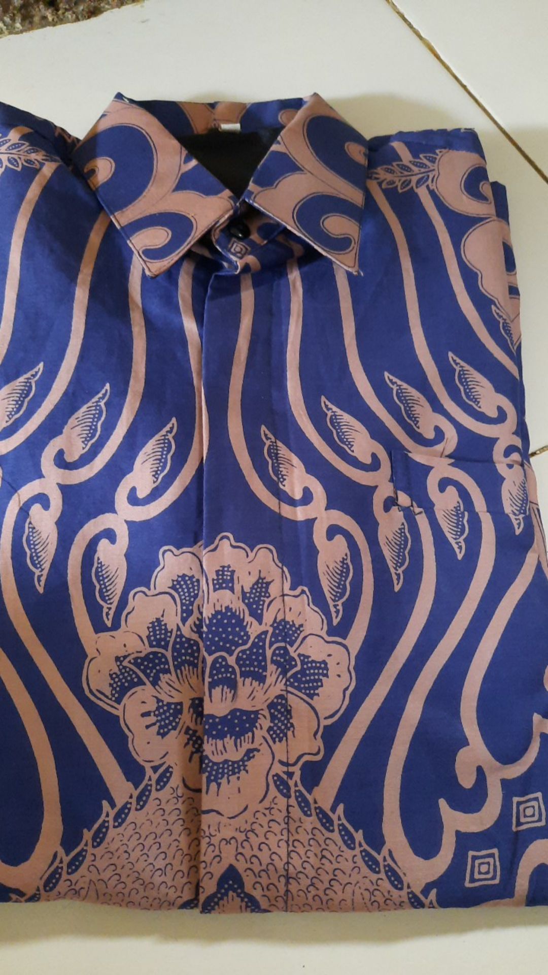 Kamandanu Blue Kemeja Batik Pria Lengan Pendek By Batik Anjani