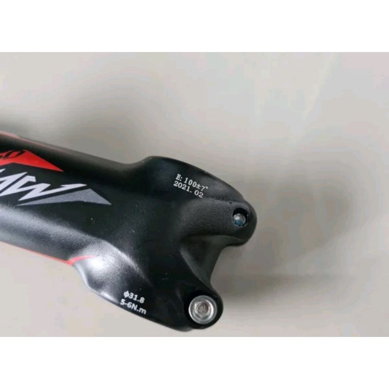 Stem Mosso Super Light Panjang 100 x 31.8 MM Angle 7 Derajat Black Red - 10 Cm Alumunium Ringan stem sepeda roadbike road bike mtb