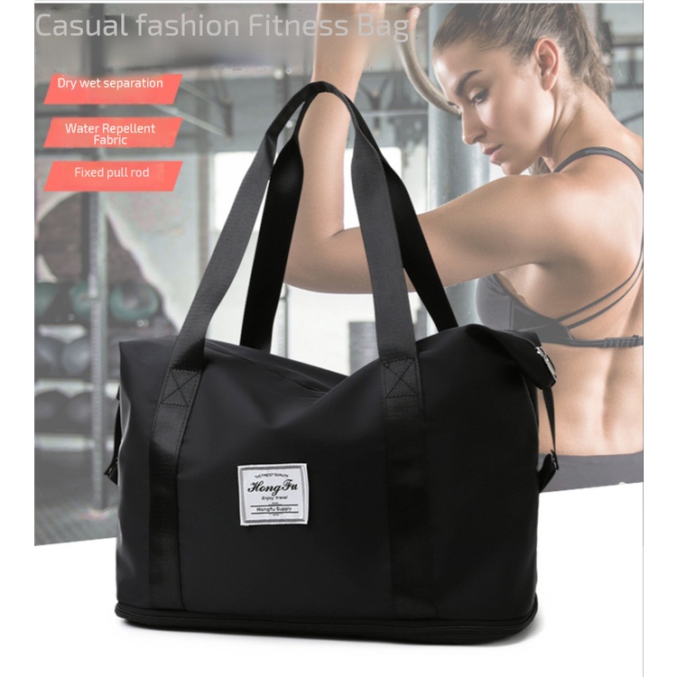 TAS TRAVEL BAG JINJING LIPAT DUFFEL JUMBO ANTI AIR Baju Gym Senam Olahraga Wanita Pria Korea Style Cabin Size