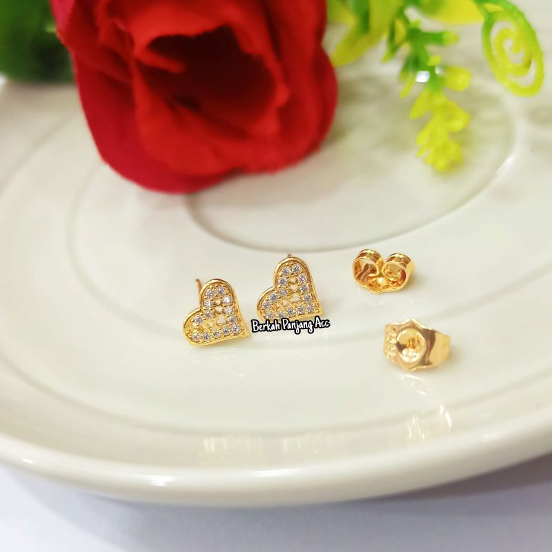 ANTING GIWANG DIAMOND PERMATA LOVE ANTI KARAT DESAIN SUPER SIMPLE