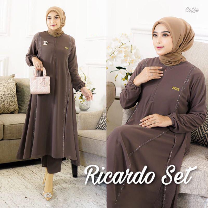 RICARDO SET WD MOSCRAFE   BAJU DRES WANITA MODEL TERBARU KEKINIAN BAJU GAMIS WANITA 2022