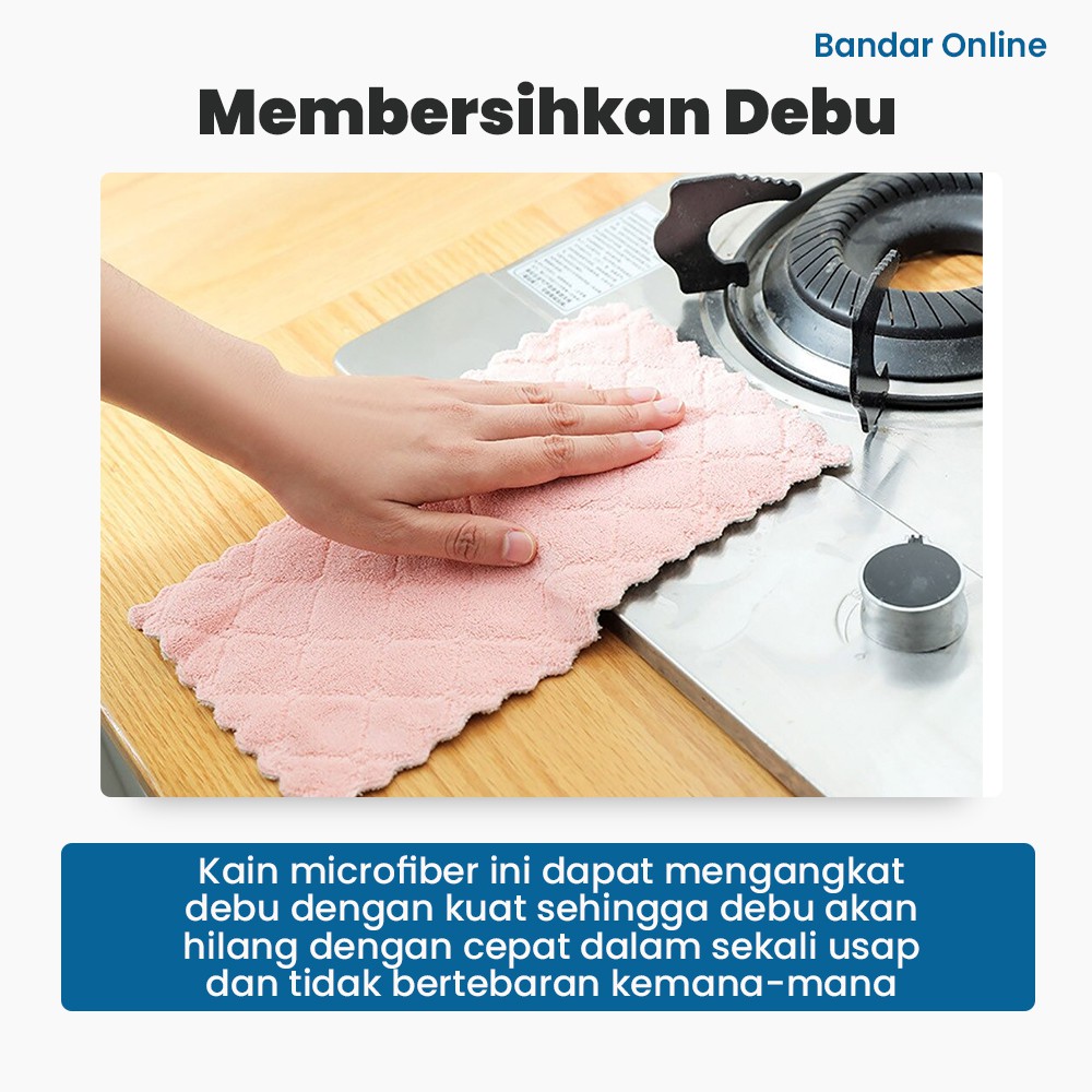 Kain Lap Dapur Microfiber Cleaning Cloth Penyerap Air dan Kotoran