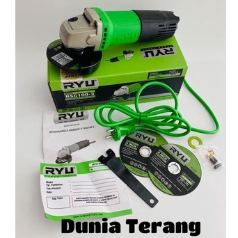 Mesin Disc Grinda RYU - Mesin Gerinda Tangan RSG100-3 4 in - Angle Grinder RSG 100-3 Gurinda Grinda