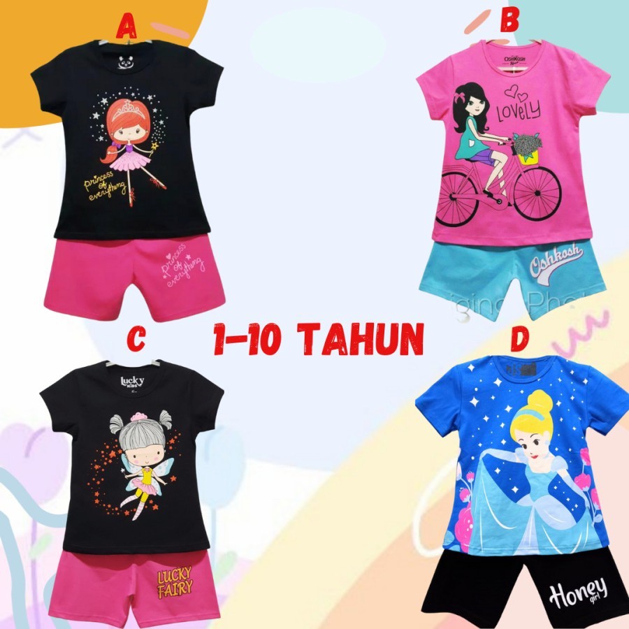 Baju Anak Perempuan Setelan Anak Perempuan Fashion Crop Tee and Set Anak Korean Style Import S1O3
