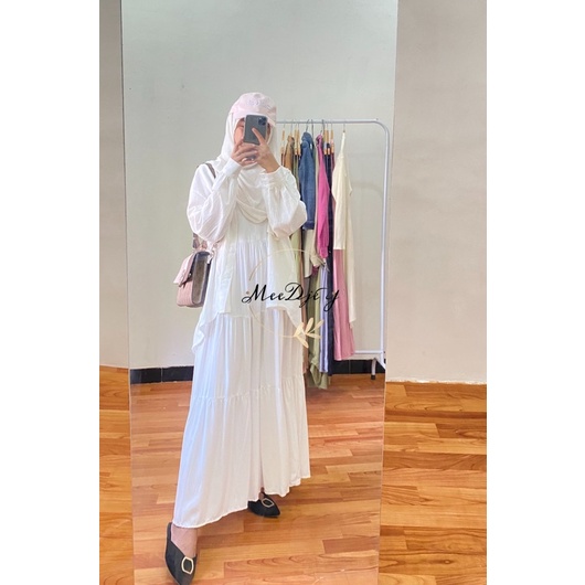 BELVA FLOWY DRESS/SLEEVELESS DRESS MAXI DRESS-brokenwhite