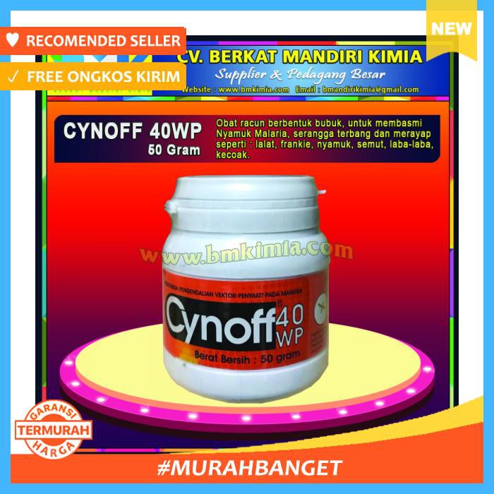 Obat Bubuk Racun Pembasmi Nyamuk Malaria. Serangga Terbang Dan Merayap Dengan Cynoff 40Wp Kemasan