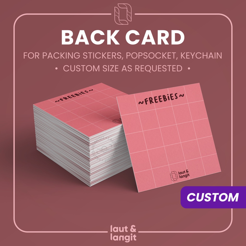 

Back Card | Backing Card | Alas Packaging For Packing Die Cut Stickers Pack Popsocket Keychain Art Carton Murah