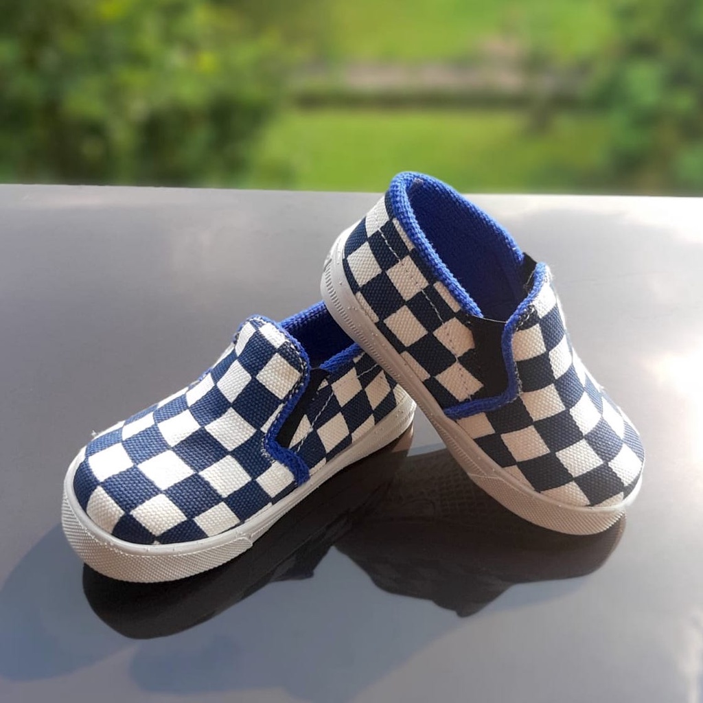 VINANDOZ SOL05 Sepatu Slip On Anak Motif Catur Umur 1 2 3 thn - Kanvas