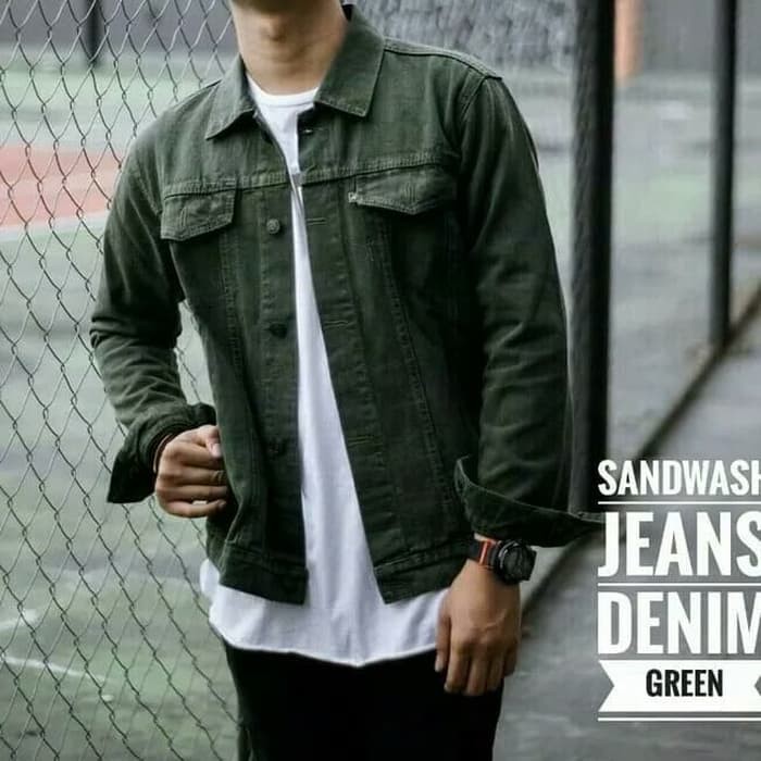 promo JAKET JEANS LEVIS PRIA HIJAU ARMY DENIM ( PREMIUM QUALITY ) MAROON ABU