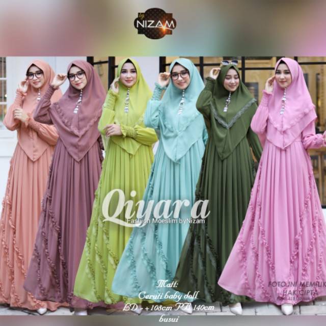 Qiyara syari by Nizam | GAMIS SYARI PREMIUM