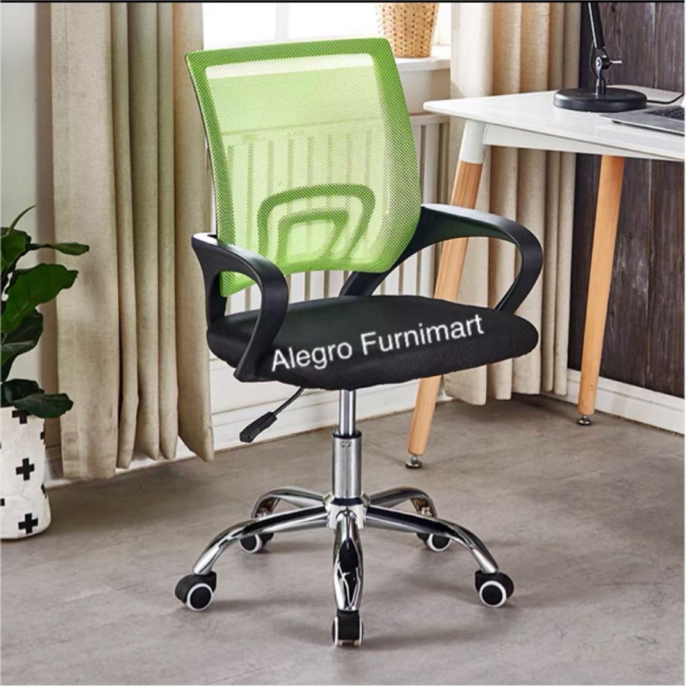 Kursi Kerja Kantor Jaring Putar Hidrolis kaki chrome besi-1