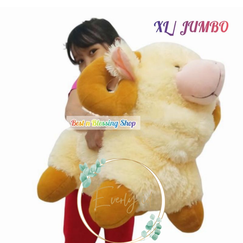 SNI l Boneka Domba Tanduk Lucu Besar Ukuran M / L / XL Halus Lembut Premium Kado Hadiah Anak Pacar Cowok Cewek Laki Perempuan Pria Wanita Cowo Cewe Ulang Tahun Jadian Lucu Unik Gemes Gemoy Murah Impor