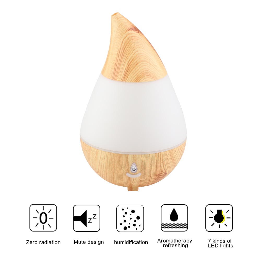 Taffware Air Humidifier Aromatherapy Oil Diffuser Wood Design 235ml