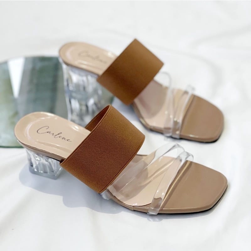 Sandal Wanita Hak Kaca Jelly 5 cm