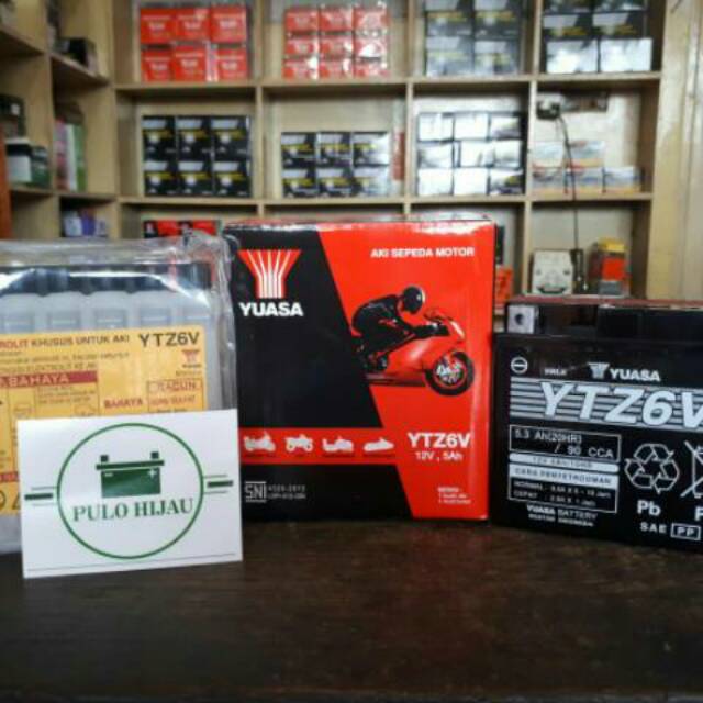 Aki Motor YTZ6V Yuasa Accu Kering Original Ori