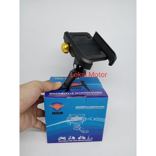 Phone Holder holder hp gps full cnc di spion Nmax Aerox Lexi Beat Scoopy Xmax Supra Vario Mio