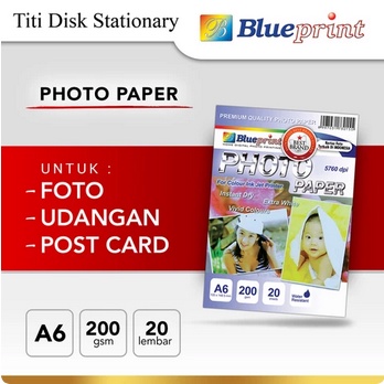 

Kertas Foto Glossy / Glossy Photo Paper BLUEPRINT A6 200 gsm