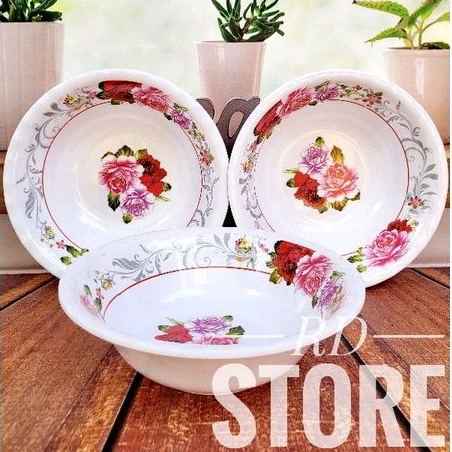 PROMO 1.PCS MANGKOK ULIR MOTIF ROSE MELAMINE