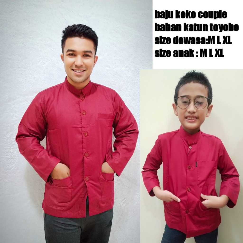 Baju Koko Couple Al-Qapy Dewasa &amp; Anak / Ayah &amp; Anak Banyak Warna Terbaru/Premium/Kameh.co